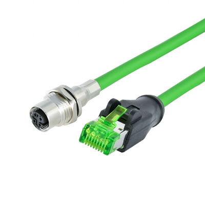 Защищаемый соединитель кабеля ethernet M12 сети водоустойчивый к соединителю Rj45