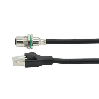 Защищаемый соединитель кабеля ethernet M12 сети водоустойчивый к соединителю Rj45