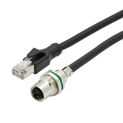 M12 к водоустойчивым кабельным соединителям Rj45 связь системы 4/8 локальных сетей ядра