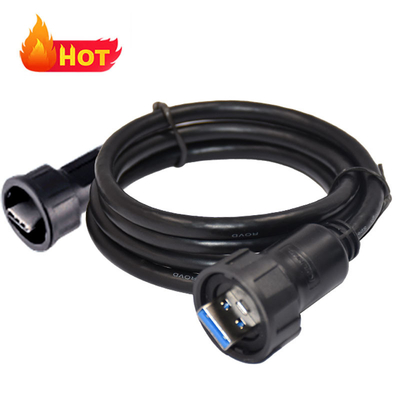 Женский микро USB Jack водонепроницаемый USB C кабель в черном цвете