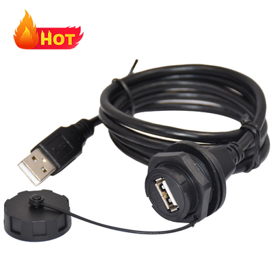 Женский микро USB Jack водонепроницаемый USB C кабель в черном цвете