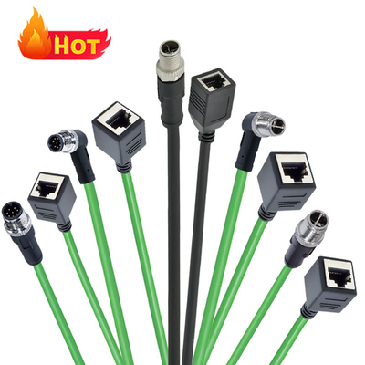Разъем M12 - RJ45, 4A, IP67, водонепроницаемый, штекер-розетка