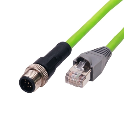Разъем M12 - RJ45, 4A, IP67, водонепроницаемый, штекер-розетка