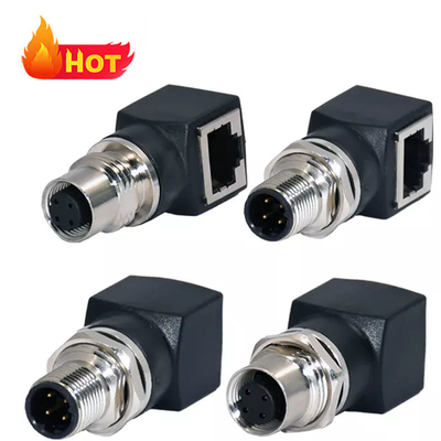 M12 до RJ45 Ethernet Connector Мужчина Женщина IP67 водонепроницаемая 3-17 пин