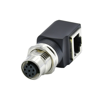 M12 до RJ45 Ethernet Connector Мужчина Женщина IP67 водонепроницаемая 3-17 пин