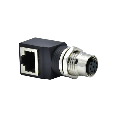 M12 до RJ45 Ethernet Connector Мужчина Женщина IP67 водонепроницаемая 3-17 пин