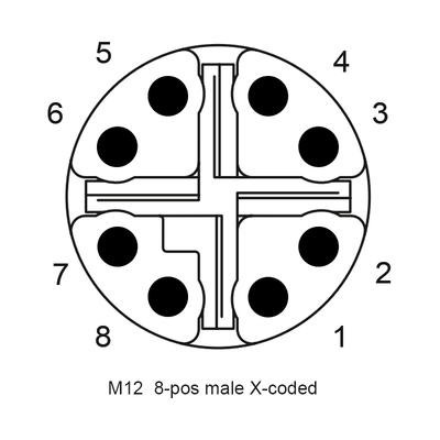 IP68 M12 X-код до RJ45 Cat6 Ethernet кабель 1 метр
