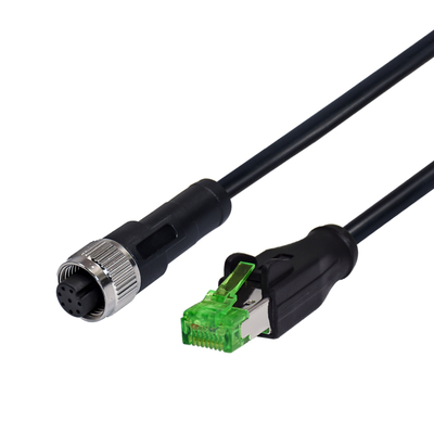 Кабель Ethernet IP67 M12 D Code - RJ45, штекер, 1 м, Cat5e S/FTP