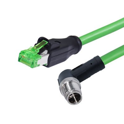 M12 X Код 8 Pin Мужской водонепроницаемый RJ45 Ethernet кабель Cat 6