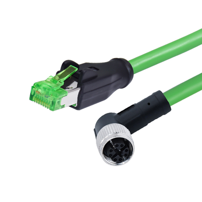 M12 X Код 8 Pin Мужской водонепроницаемый RJ45 Ethernet кабель Cat 6