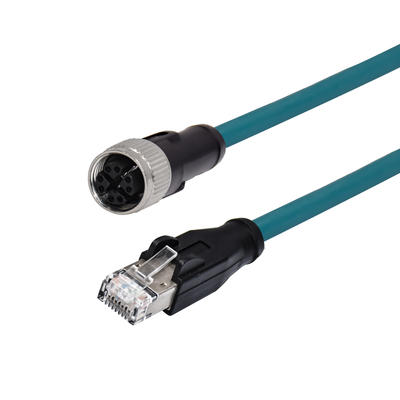 M12 X Код 8 Pin Мужской водонепроницаемый RJ45 Ethernet кабель Cat 6