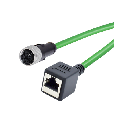 M12 X Код 8 Pin Мужской водонепроницаемый RJ45 Ethernet кабель Cat 6