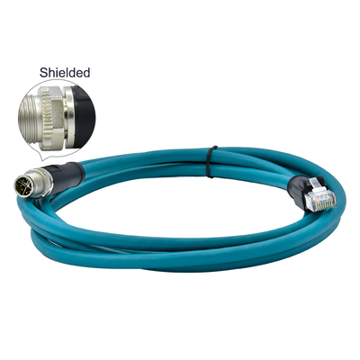 Адаптер M12 X Code to RJ45 Cat6 10 Гбит/с водонепроницаемый IP67