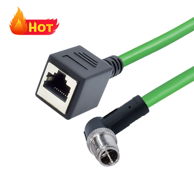 M12 до RJ45 B D X Код IP67 Ethernet соединитель для промышленного использования