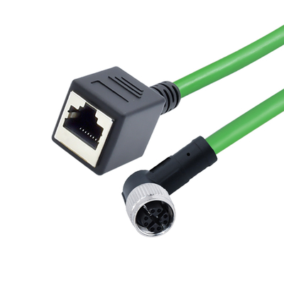 M12 до RJ45 B D X Код IP67 Ethernet соединитель для промышленного использования