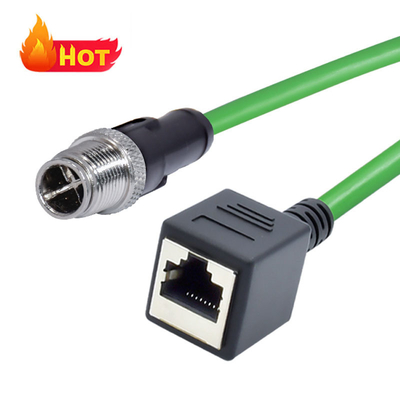 Кабель Ethernet M12 8-контактный X-кодированный штекер - RJ45 Gigabit Ethernet IP67
