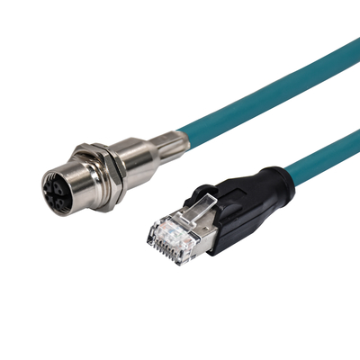 Кабель Ethernet M12 8-контактный X-кодированный штекер - RJ45 Gigabit Ethernet IP67