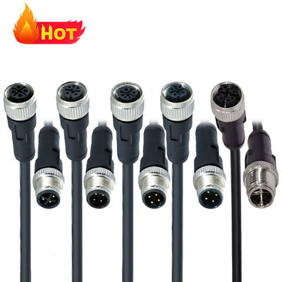 M12 водонепроницаемый соединитель IP68 3-17 Pin мужской женский винт тип DIN