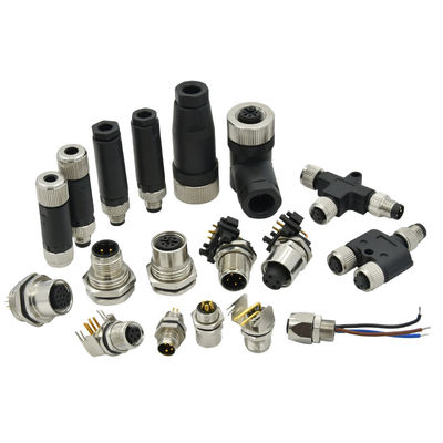 M12 водонепроницаемый разъем IP67 IP68 штекерный гнездовой 3-24 контакта DIN IEC61076