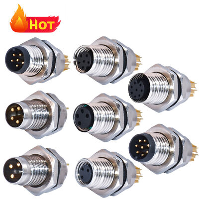 Водонепроницаемый круговой разъем Rigoal IP67/IP68 M8 с номинальным напряжением 250 В и контактами из латуни с золотым покрытием