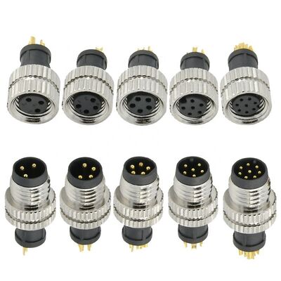 M8 водонепроницаемый круговой разъем с защитой IP67/IP68 с конфигурацией 3-8 пин и материалом PA66+GF для промышленных датчиков