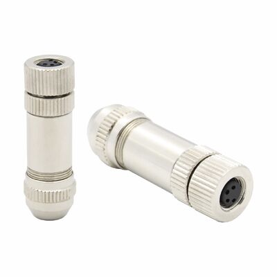 M8 металлический винтовой разъем для полевой проводки с экранированием, 3 контакта, 4 отверстия, водонепроницаемый штекер кабеля IP67 для автомобильного применения (папа)