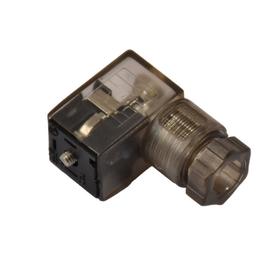 Прозрачный соединитель клапана соленоида с напряжением тока DC СИД c 2+PE/3+PE 24V