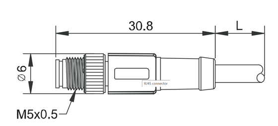 IP67 автомобильный мужчина Pin соединителя 3 защищал отливая в форму кабель датчика соединителя M5