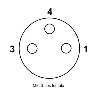 M8 собрание Pin 3pin 3p женщины 3 прикрепляемое вокруг круговой штепсельной вилки 3P металла отверстия соединителя ip67 M8 прямой