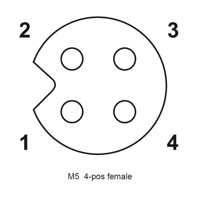 Прямой отлитый в форму водоустойчивый кабельный соединитель 4P 5P 3P 2P кодируя женский соединитель M5