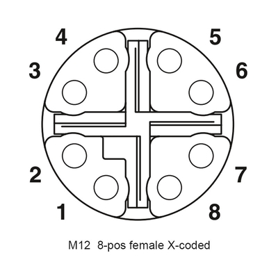 M12 задняя панель гнезда держателя припоя водоустойчивого гнезда картины отверстия соединителя 4-Pin женская Ip67 (x)
