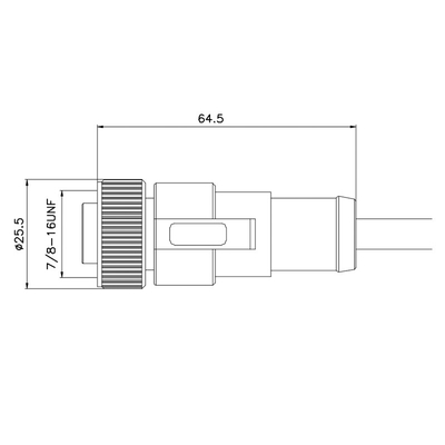 кабельные соединители 250V 5P механические контактный разъем 5 7/8 дюймов прямой отливая в форму женский