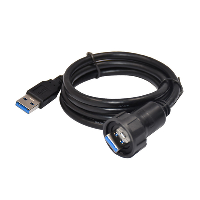 водоустойчивый мужчина соединителя IP67 USB2.0 держателя панели 1.5A к женской сборке кабеля 1M