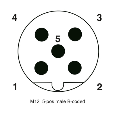 соединитель 5Poles M12 водоустойчивый соединитель держателя панели PCB кода мужчины a 90 градусов защищал