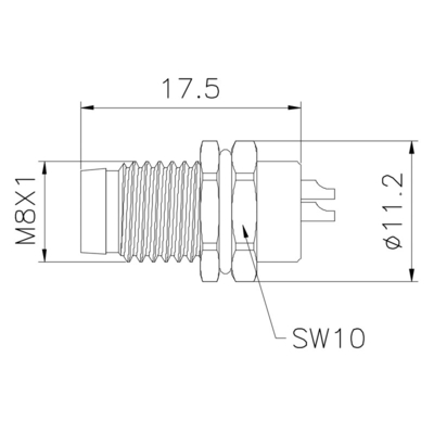 Тип соединитель припоя M8 водоустойчивый Pin PA66 кода 3 b d