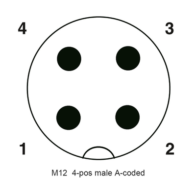 4 тип PA GF кода y соединителя a собрания Pin Pa66 M12 мужской женский