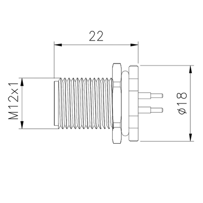 1.5A PA66 M12 a кодируя тип мужской фронт PCB Pin соединителя 5 - держатель панели