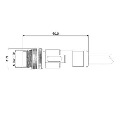 Прямая сила PA66 M16 отливая в форму делает кабель водостойким соединителя 9.2mm