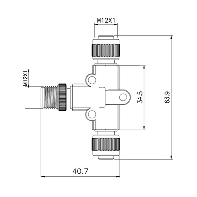 Тип 4 Pin переходника t IEC 61076-2-101 TPU GF M12 водоустойчивый 	PA66