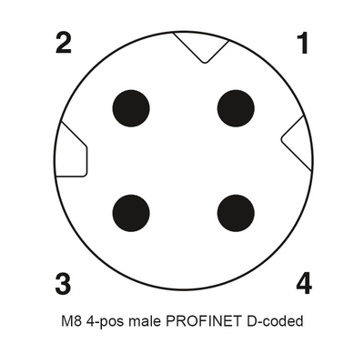 M8 соединитель собрания локтя потока TPU PA66 90 градусов d кодирует Pin ROHS 4