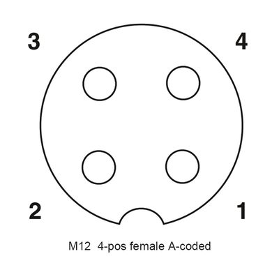 Pin RG PA66 кругового соединителя 4 круга водоустойчивого соединителя отделяемый IP67 CuZn Wireable M12