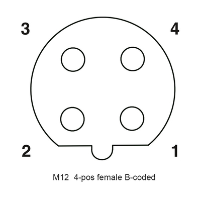 Фронт Ip67 PA66 1.5A соединителя 4p кода M12 b водоустойчивый мужской для автомобильного