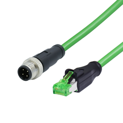 Водоустойчивая разъем-вилка D-кодирвоания кабеля M12 4P к полю мужской штепсельной вилки RJ45 - installable соединителю