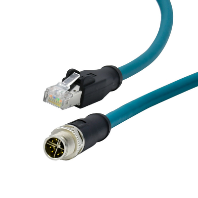 Соединитель m12 x Rigoal IP68 водоустойчивый круговой закодировал к кабелю rj45 для сети локальных сетей