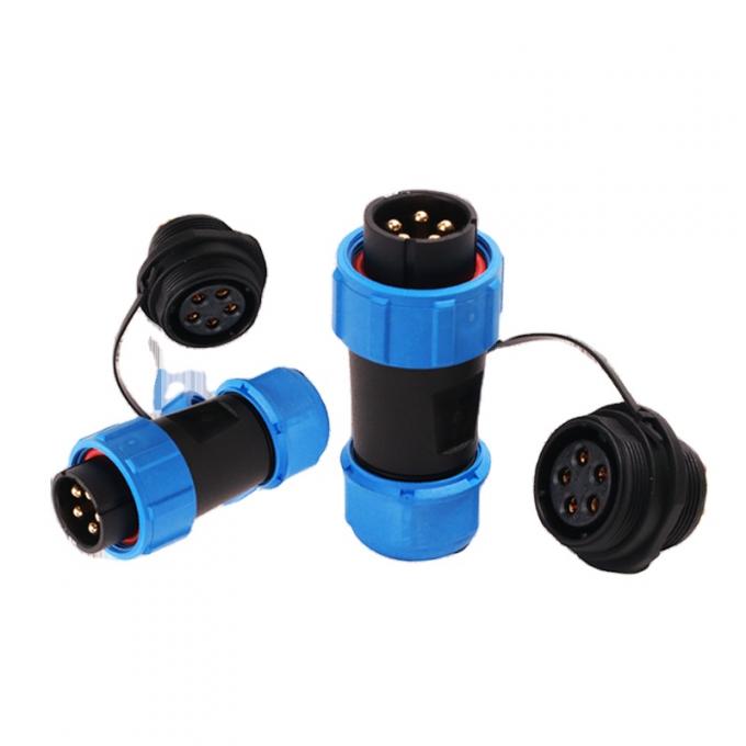 Контакт водоустойчивых круговых пластиковых кабельных фишек соединителей IP68 встроенных латунный 1