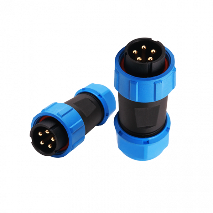 Контакт водоустойчивых круговых пластиковых кабельных фишек соединителей IP68 встроенных латунный 2