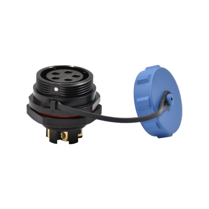 PPS вводят круговые пластиковые соединители 5 Pin IP67 водоустойчивый гофрирует прекращение 2