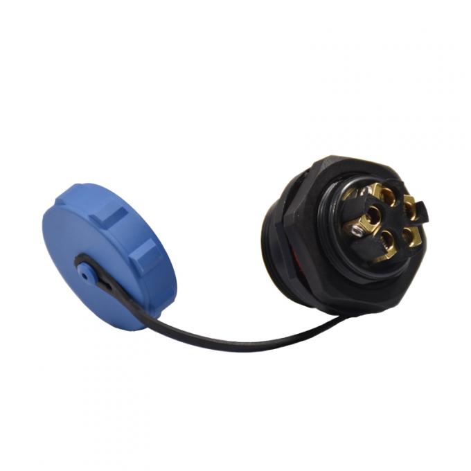 PPS вводят круговые пластиковые соединители 5 Pin IP67 водоустойчивый гофрирует прекращение 1